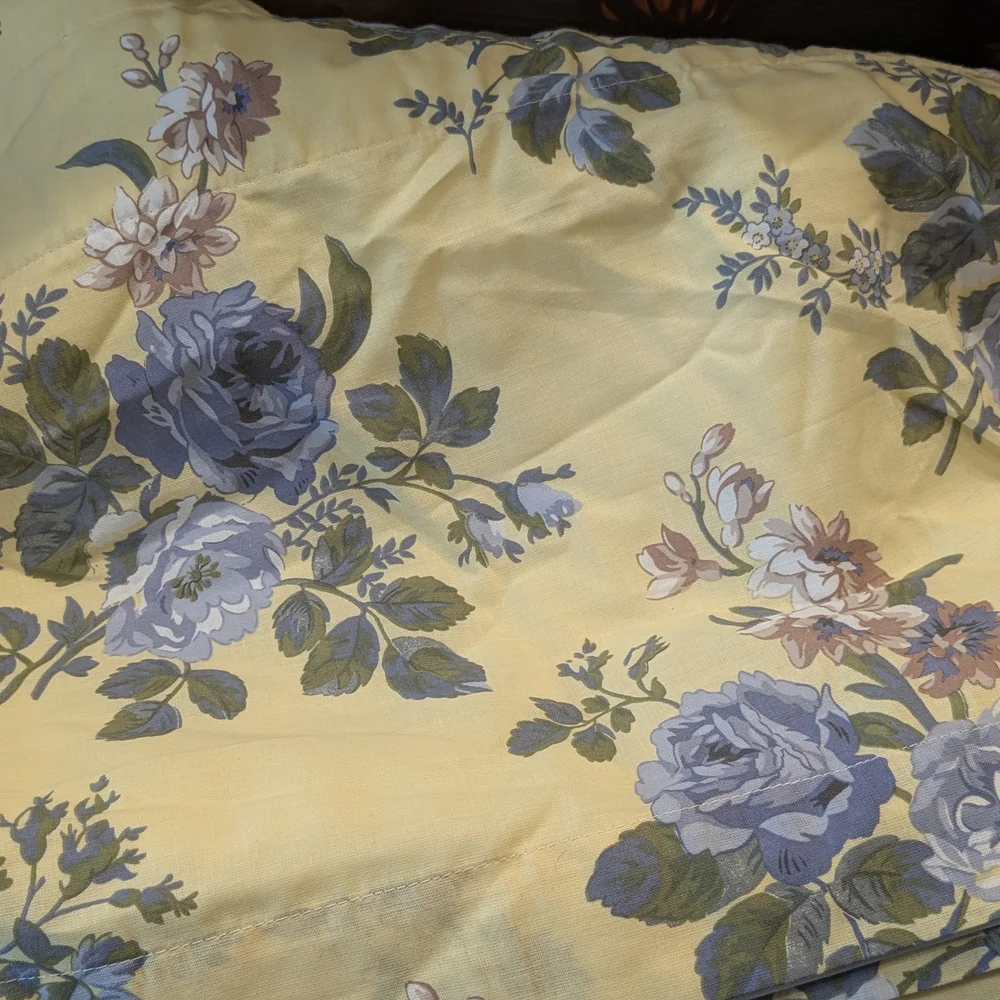 Laura Ashley Linley Yellow Floral Window Valances Vintage Cottagecore Set Of 2 - Picture 3 of 5